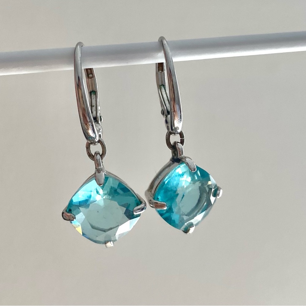 Blue Pendant Drop Earrings
